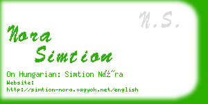 nora simtion business card